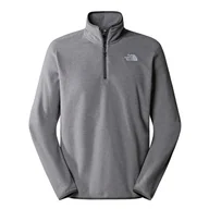 Bluzy męskie - Bluza The North Face 100 Glacier 1/4 Zip Fleece 0A855WDYY1 - szara - miniaturka - grafika 1