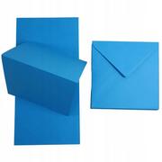 Kartki okolicznościowe i zaproszenia - Zestaw niebieski kwadratowy papier + koperty 25szt - miniaturka - grafika 1