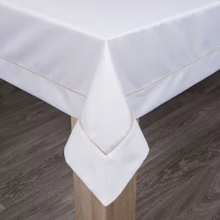 Obrus Madele 140x220 Biały Złoty Eurofirany - Obrusy i serwetki - miniaturka - grafika 1