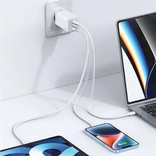 USAMS Ład. siec. 2xUSB-C+1xUSB 65W (only head) GaN PD3.0 +QC3.0 Fast Charging czarny/black Sandru Series CC180TC01 (US-CC180) - Ładowarki do telefonów - miniaturka - grafika 18