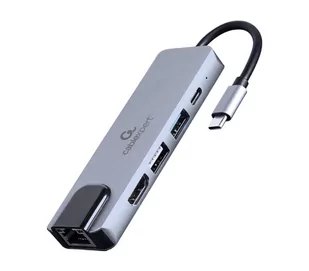 Adapter wieloportowy USB-C 5w1, PD, HDMI, USB 3.1, USB 2.0, LAN - Kable miedziane - miniaturka - grafika 3