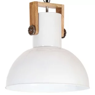 VidaXL Industrialna lampa wisząca, 25 W, biała, okrągła, 42 cm, E27 320845 VidaXL - Lampy sufitowe - miniaturka - grafika 1