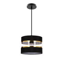 Lampy sufitowe - Prosta lampa wisząca z czarno-złotym abażurem 31-37572 z serii PANDY - miniaturka - grafika 1