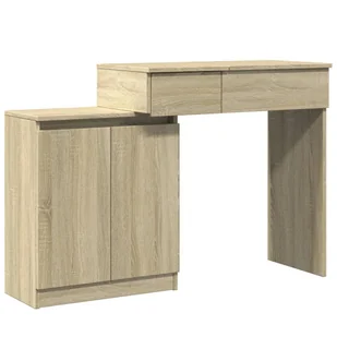 vidaXL Toaletka z oświetleniem LED dąb sonoma 115x37x110,5 cm - Toaletki - miniaturka - grafika 1