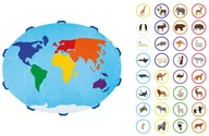Zabawki interaktywne dla dzieci - Centrum Akson Mata edukacyjna, mapa świata/zwierzęta - miniaturka - grafika 1