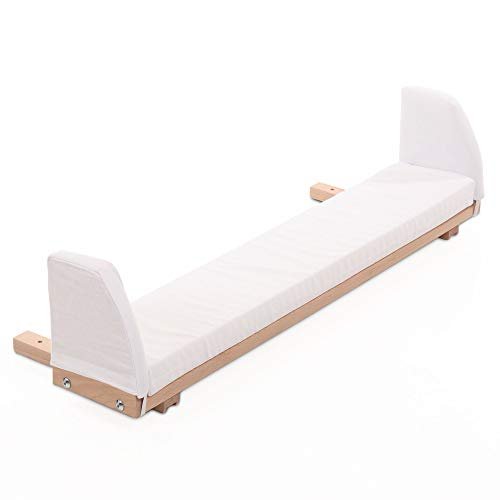 babybay Strona przedłużająca naturalna nieobrobiona wraz z uzupełnieniem materaca biały pasuje do modelu Original i Midi