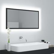 Lustra - vidaXL Lumarko Lustro łazienkowe z LED, szare, 90 x 8,5 x 37 cm, płyta wiórowa! 804934 - miniaturka - grafika 1