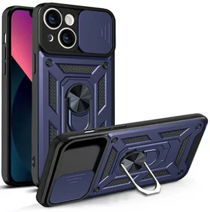 Hurtel Hybrid Armor Camshield etui iPhone 13 pancerny pokrowiec z osłoną na aparat niebieskie - Etui i futerały do telefonów - miniaturka - grafika 1