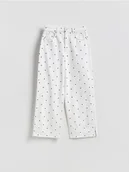 Spodnie damskie - Reserved - Jeansy wide leg w groszki - biały - miniaturka - grafika 1