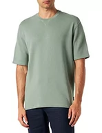 Koszulki męskie - Sisley Męski T-shirt 34NHS1027, szary 075, L, Grey 075, L - miniaturka - grafika 1