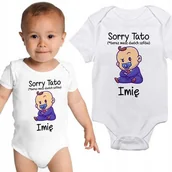 Body dla niemowląt - Body Dziecięce Białe SORRY TATO Personalizowane 68 - miniaturka - grafika 1