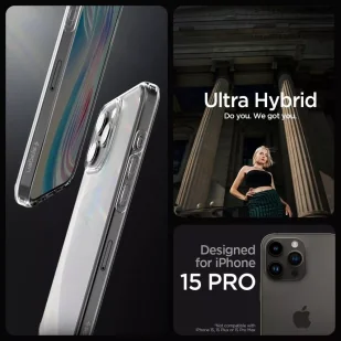 Etui Spigen Ultra Hybrid do Apple iPhone 15 Pro Frost Clear - Etui i futerały do telefonów Etui Spigen Ultra Hybrid do Apple iPhone 15 Pro Frost Clear - Etui i futerały do telefonów - miniaturka - grafika 7