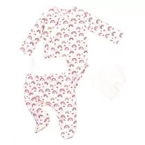 Komplety dla niemowląt - Nini Komplet niemowlęcy: body, półśpiochy, czapka 3 miesiące, rozmiar 62 - grafika 1