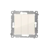 Wyłączniki światła i elektryczne - Kontakt Simon Włącznik potrójny SIMON 54 kremowy - miniaturka - grafika 1