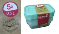 Pojemniki kuchenne - ZESTAW 5 POJEMNIKÓW NA ŻYWNOŚĆ 5x 0,5L SZCZELNE z - miniaturka - grafika 1