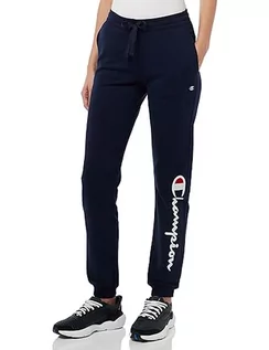 Spodnie damskie - Champion Legacy American Classics W-Maxi-Logo Light Stretch Fleece Rib Cuff damskie spodnie dresowe, Granatowy, XS - grafika 1