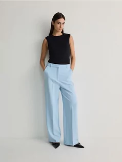 Spodnie damskie - Reserved - Spodnie z kantem - jasnoniebieski - grafika 1