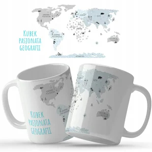 Kubek Biały Prezent Miłośnika Geografii GEOGRAF Wz - Kubki - miniaturka - grafika 1
