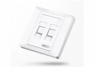 Kable miedziane - Unitek Płytka ścienna podwójna podtynkowa 2x RJ45 - miniaturka - grafika 1