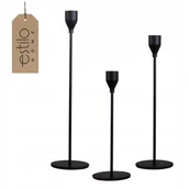 Świeczniki - Świecznik Prosty na Długie Świece Świąteczny Weselny na Nodze Zestaw 3 Szt - miniaturka - grafika 1