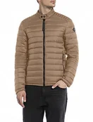 Kurtki męskie - Replay Męska kurtka pikowana, kurtka przejściowa, nylon z recyklingu, Earth 557, M - miniaturka - grafika 1