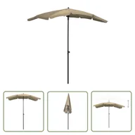 Parasole ogrodowe - The Living Store Parasol ogrodowy na słupku - 200x130 cm - kolor taupe - Parasol Ogrodowy - miniaturka - grafika 1