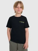 Koszulki dla chłopców - 4F T-shirt regular z nadrukiem chłopięcy - czarny 122 (6-7 lat) - miniaturka - grafika 1