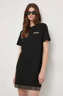Sukienki - Patrizia Pepe sukienka bawełniana kolor czarny mini oversize - grafika 1