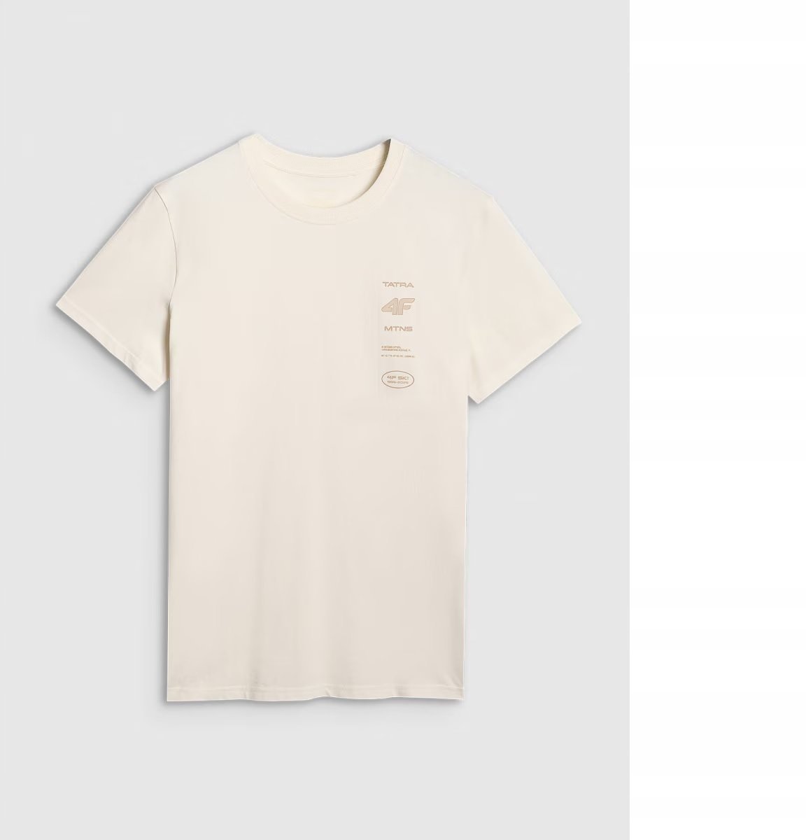 4F T-SHIRT MĘSKI M2402 KREMOWY XL