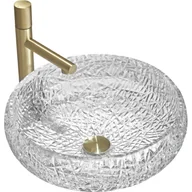 Umywalki - Mexen Celia szklana umywalka nablatowa 44 x 44 cm, transparent - 24034400 - miniaturka - grafika 1