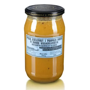 PYŁEK I PROPOLIS FORTE W MIODZIE WIELOKWIATOWYM 1010g, pyszny, słodki, nierozgrzewany, 100 lat tradycji, zdrowy - Miód PYŁEK I PROPOLIS FORTE W MIODZIE WIELOKWIATOWYM 1010g, pyszny, słodki, nierozgrzewany, 100 lat tradycji, zdrowy - Miód - miniaturka - grafika 1