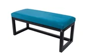 Ławki do przedpokoju - Ławka na buty LPG-2 170cm EMRAWOOD drewno lite kolor czarny siedzisko gładkie kolor turkus - miniaturka - grafika 1