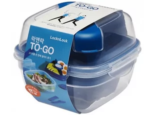 Kwadratowy lunchbox 950ml ze sztućcami LOCK & LOCK HSM8440TLB - Pojemniki kuchenne - miniaturka - grafika 1