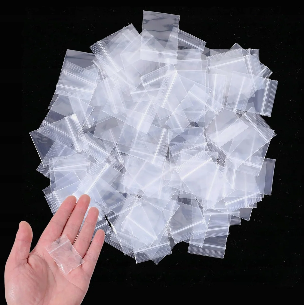 TOREBKI 5X7CM 100SZT MINI FOLIA PLASTIK ZAMKNIECIE STRUNOWE PRZEZROCZYSTE