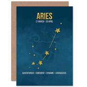Wee Blue Coo Kartka urodzinowa - znak zodiaku gwiazd astrologia niebieski ARIES CP3154