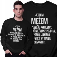 Bluzy męskie - Bluza Dla Męża Śmieszny Prezent Rozwiązuję Problemy Bluza Męska - miniaturka - grafika 1