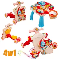 Chodziki - ZABAWKA CHODZIK/ROWER 4W1 RÓŻOWY 12M+ - miniaturka - grafika 1
