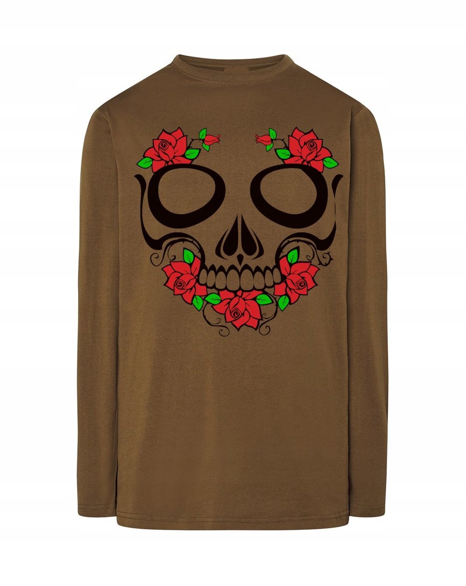 Longsleeve fajny nadruk kolorowa CZASZKA r.XXL