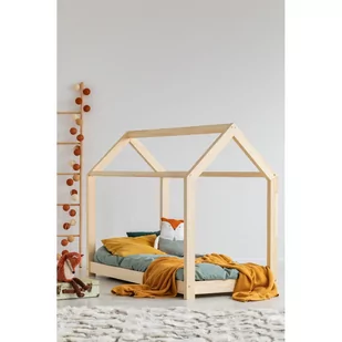Łóżko dziecięce w kształcie domku z drewna sosnowego 90x190 cm Mila M – Adeko - Łóżka dla dzieci i młodzieży - miniaturka - grafika 1