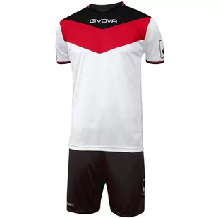 Komplet piłkarski dla dorosłych Givova Kit Campo biało-czerwono-czarny - Dresy męskie - miniaturka - grafika 1