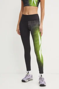 Reebok legginsy treningowe LUX Collection kolor czarny wzorzyste 100205573 - Legginsy - miniaturka - grafika 1