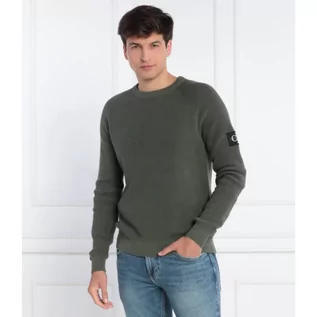 Swetry męskie - CALVIN KLEIN JEANS Sweter BADGE EASY | Regular Fit - grafika 1