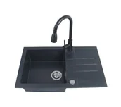 Zlewozmywaki z baterią - Alveus Rock 130 Onyx + bateria 4203005PRIM Onyx - miniaturka - grafika 1