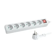 Listwy zasilające - HAMA Listwa zasilająca Standard 6gn, 1.5m biała - miniaturka - grafika 1