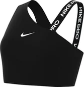 Biustonosze - Nike Biustonosz sportowy W Np Swoosh Ms Asym Bra, Black/Black/White/White, FV6526-010, 2XL - miniaturka - grafika 1