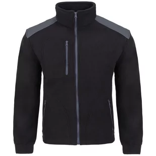 Bluza polarowa medyczna czarna wstawki szare r.XXL - Odzież medyczna - miniaturka - grafika 1