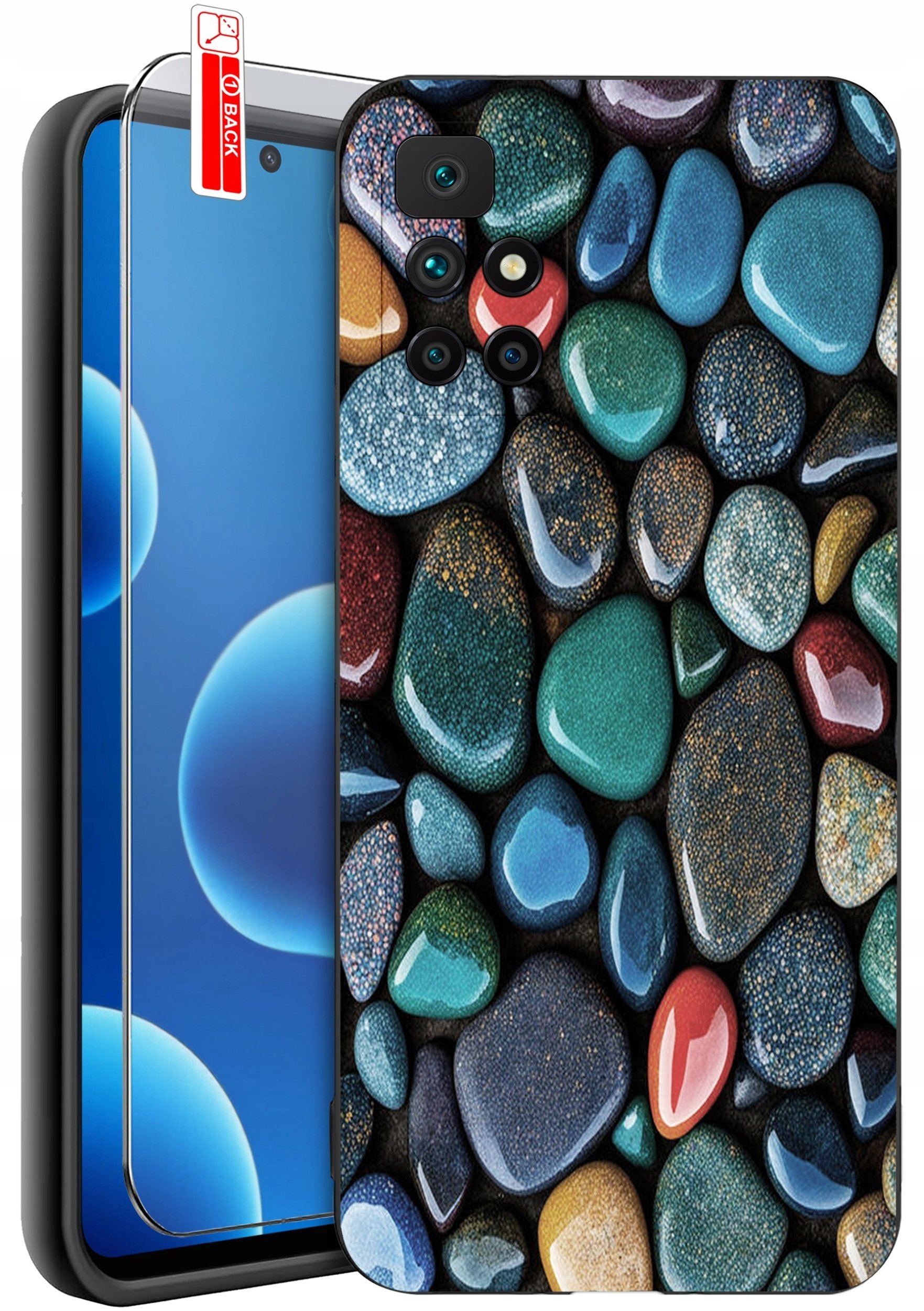 krainaGSM Etui Do Xiaomi Redmi 10 Wzory Silikonowe Matt Case + Szkło 9H