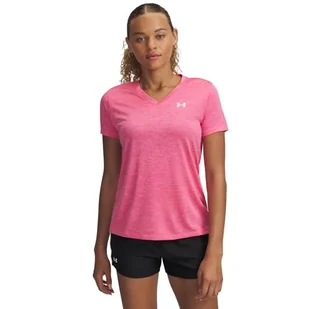 Under Armour Damska koszulka Tech Twist z krótkim rękawem i dekoltem w serek - Koszulki i topy damskie - miniaturka - grafika 1