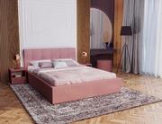 Łóżka - Łóżko tapicerowane RINO - Trinity, kolor: mglisty róż rama, stelaż metalowy podnoszony 120 x 200 - miniaturka - grafika 1