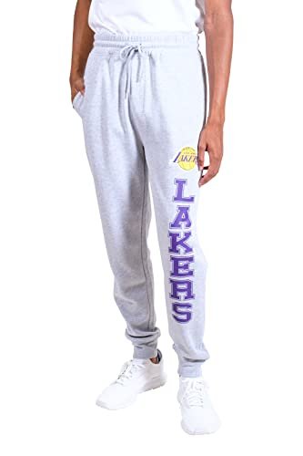 Ultra Game NBA Official Men’s Super Soft Game Day Jogger Sweatpants - Unisex, Los Angeles Lakers, Heather Gray, XX-Large